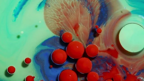 Colorful bubbles of paint. Stock Footage 81017247