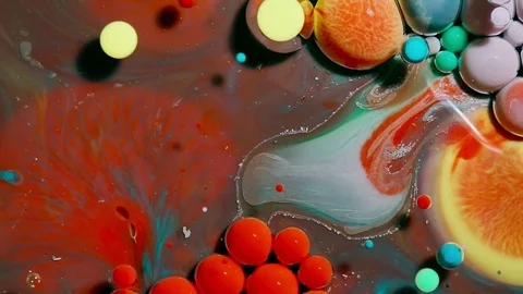 Colorful bubbles of paint. Stock Footage 81017257