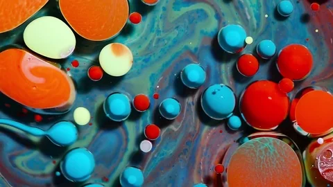 Colorful bubbles of paint. Stock Footage 81017264