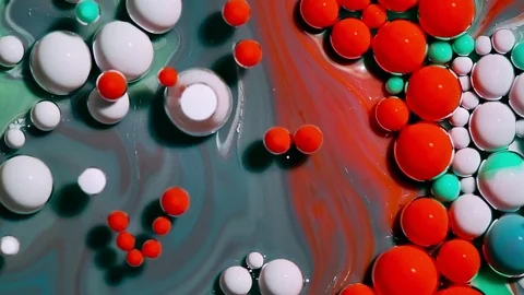 Colorful bubbles of paint. Stock Footage 81017308