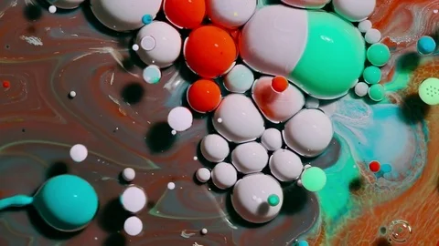Colorful bubbles of paint. Stock Footage 81071559