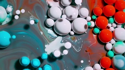 Colorful bubbles of paint. Stock Footage 81146703
