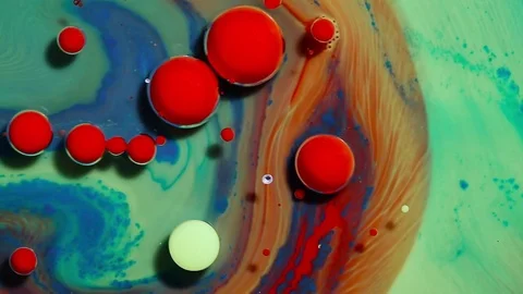 Colorful bubbles of paint. Stock Footage 81247313