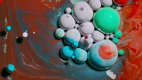 Colorful bubbles of paint. Stock Footage 81247900