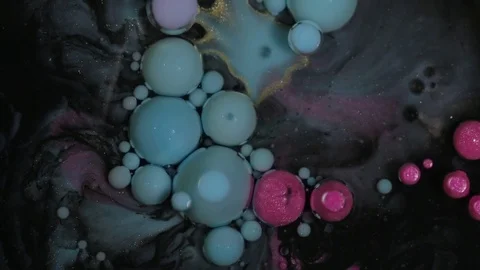 Colorful Bubbles Pop and Release Liquid Stock Footage 74773935