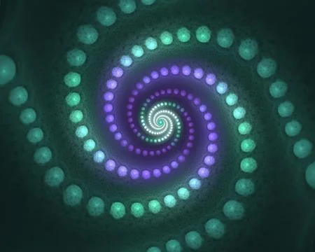 Colorful bubbles spiral vortex. Abstract multicolored background. イラスト素材