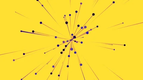 Colorful bubbles with strings rotating yellow background Stock-Footage 259261391