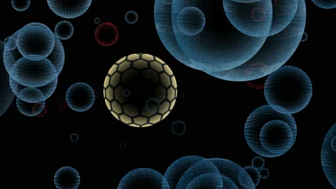 Colorful bubbles with textured shapes Stock Footage 133562289