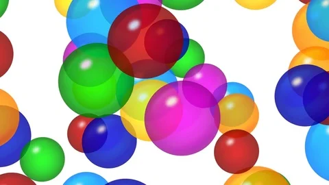 Colorful bubbles on white background Stock Footage 76427286