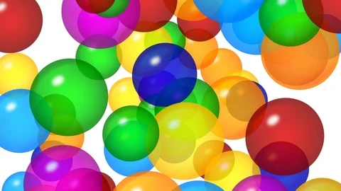 Colorful bubbles on white Video stock 76459524