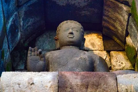 Colorful Buddha. Borobudur. Java island. Indonesia Stock-Fotos
