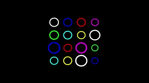 Colorful buffering circles motion graphics with plain black background Stock Footage 311117493