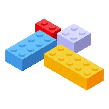 Colorful building blocks forming a structure isometric view イラスト素材