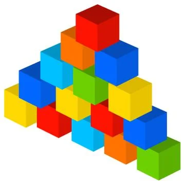 Colorful building blocks Stock Illustration