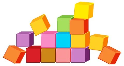 Colorful Building Blocks Stack イラスト素材