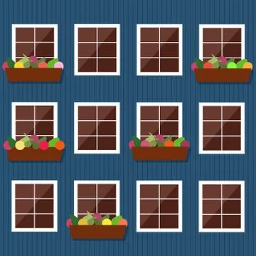 Colorful Building Facade Stock Illustration