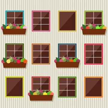 Colorful Building Facade Stock Illustration