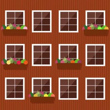 Colorful Building Facade Stock Illustration
