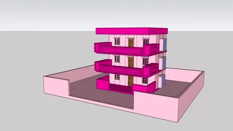 Colorful building Vídeo Stock 344287726