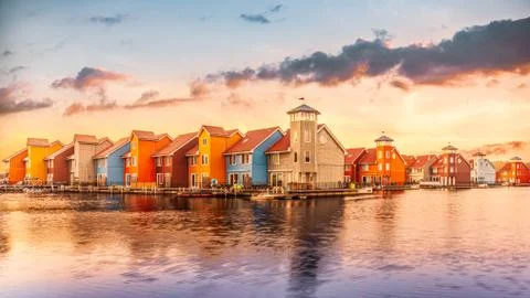 Colorful Buildings, Groningen, Netherlands Stock Photos