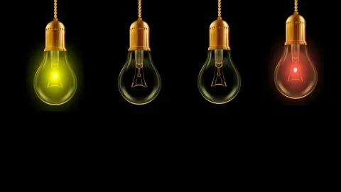 Colorful Bulbs Blinking Effects on black background stock video footage Stock Footage 265433705