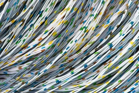 Colorful bundle of electrical cable and wire Stock Photos