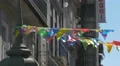 Colorful bunting waving in Porto 4k or 4k+ Resolution