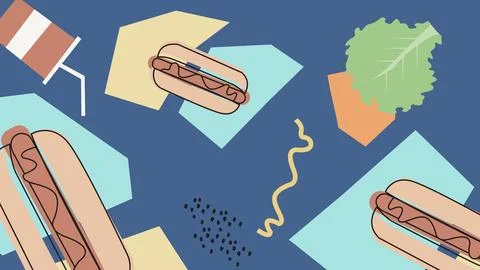 Colorful Burger Set Background Stock Illustration
