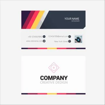 Colorful business card template Stock Illustration