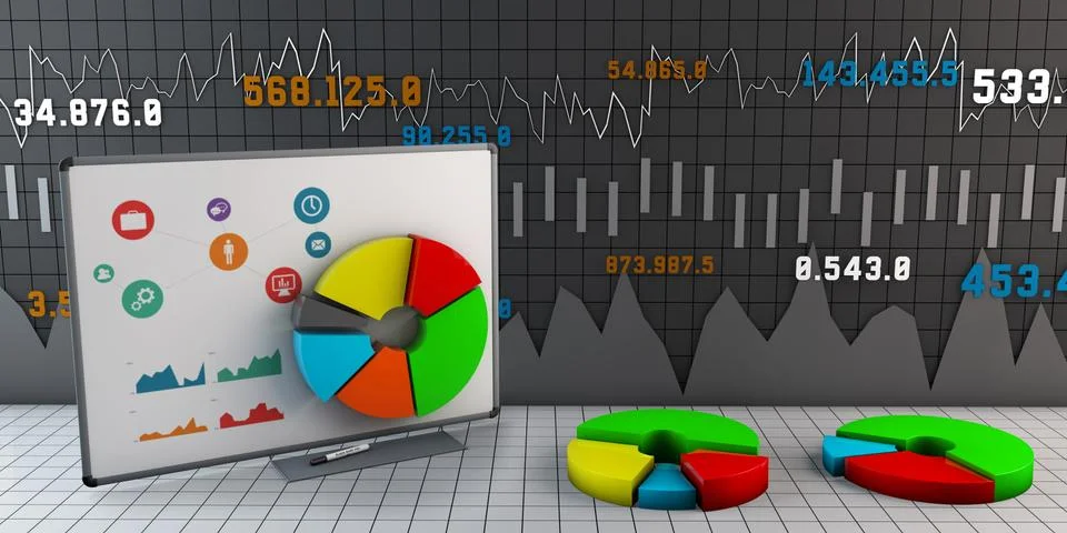Colorful Business Chart, Reports and Presentations Stock Illustration