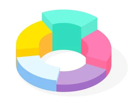 Colorful business pie chart for documents, business reports and financial data Stock Illustration