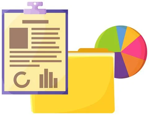 Colorful business pie chart for documents, business reports and financial data Illustrazione stock