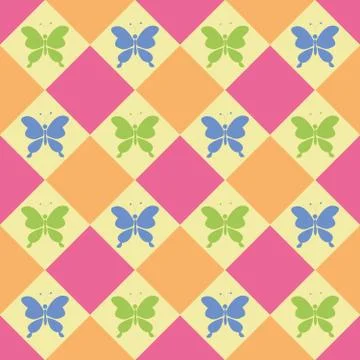 Colorful butterflies pattern Stock Illustration