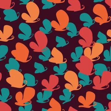 Colorful butterflies seamless vector pattern Stock-Illustration