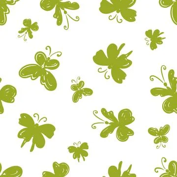 Colorful butterflies seamless vector pattern design Stock Illustration