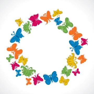 Colorful butterfly background vector Stock Illustration