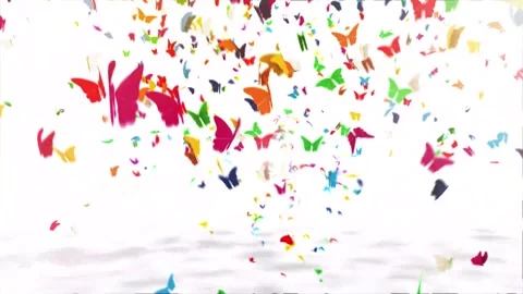 Colorful Butterfly Flight Graphic Loop in 4k Stock Footage 275865513