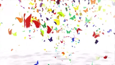 Colorful Butterfly Flight Graphic Loop in 4k Stockbeeldmateriaal 275865514