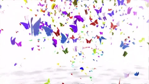 Colorful Butterfly Flight Graphic Loop in 4k Stock Footage 275865552