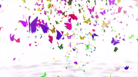 Colorful Butterfly Flight Graphic Loop in 4k Stock Footage 275865605