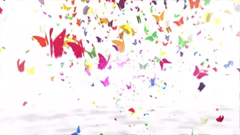 Colorful Butterfly Flight Graphic Loop in 4k Stock Footage 275865606