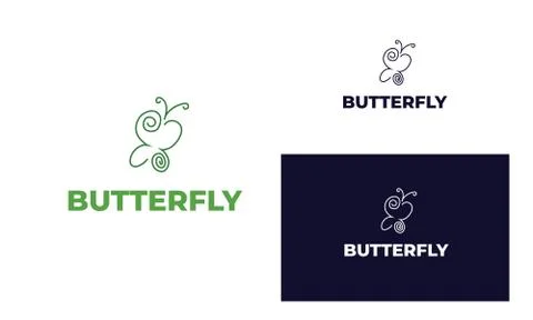 Colorful butterfly logo with modern style Stock Illustration