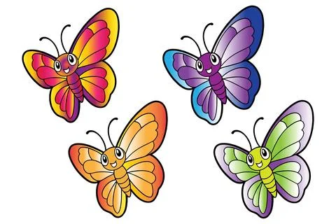 Colorful butterfly logo vector Stock Illustration