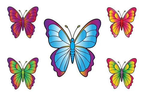 Colorful butterfly logo vector Stock Illustration