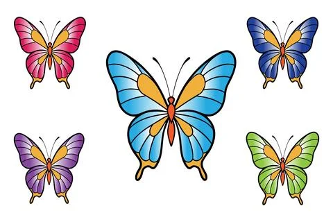 Colorful butterfly logo vector Stock Illustration