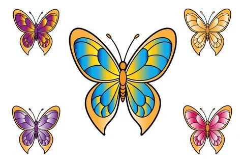 Colorful butterfly logo vector Stock Illustration