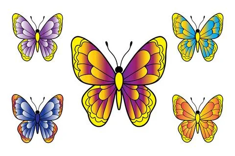 Colorful butterfly logo vector Stock Illustration