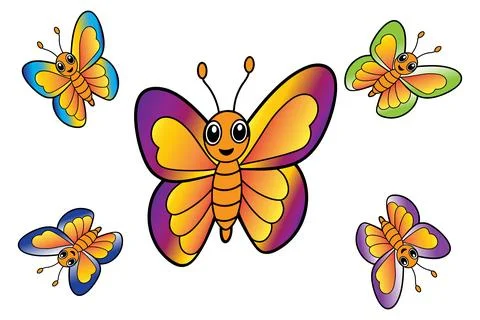 Colorful butterfly logo vector Stock Illustration