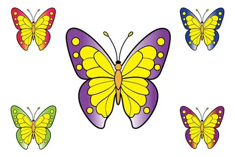 Colorful butterfly logo vector Stock Illustration