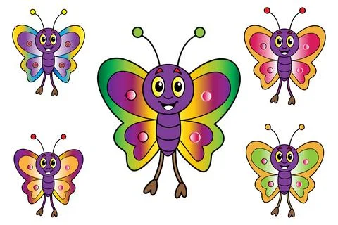 Colorful butterfly logo vector Stock Illustration